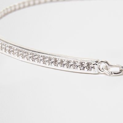 Love Luli silver-plated pave bar bracelet
